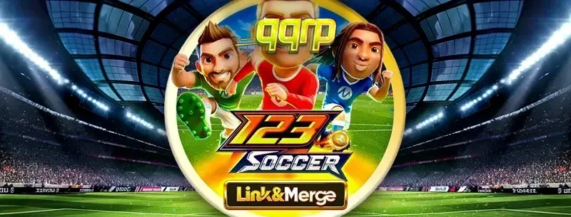 Tampilan antarmuka slot 123 Soccer Link&Merge dengan tema sepak bola